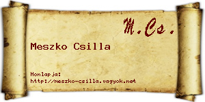 Meszko Csilla névjegykártya